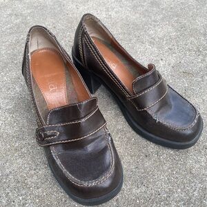 SOLD Vintage Mudd Chunky Brown Leather Loafers